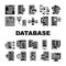 database administrator computer, icons set vector