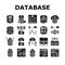 database administrator server icons set vector