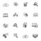 Database analytics icons black