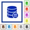 Database archive flat framed icons