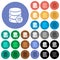 Database archive round flat multi colored icons