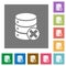 Database cancel square flat icons