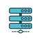 Database center server internet of things line and fill icon