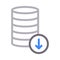 Database colour line vector icon