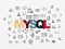 Database concept: MySQL on wall background