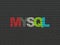 Database concept: MySQL on wall background