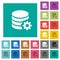 Database configuration square flat multi colored icons