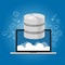 Database data in the cloud network multimedia storage symbol icon laptop