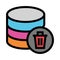 Database delete color line icon
