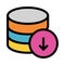 Database download color line icon