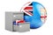 Database in Fiji, concept. Folders in filing cabinet with Fijian flag, 3D rendering