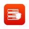 Database with gray shield icon digital red