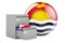 Database in Kiribati, concept. Folders in filing cabinet with Kiribatian flag, 3D rendering