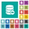 Database loopback square flat multi colored icons