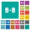 Database mirroring square flat multi colored icons