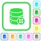 Database modules vivid colored flat icons