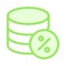 Database percentage color line icon