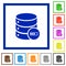 Database processing flat framed icons