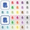 Database processing outlined flat color icons