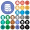 Database processing round flat multi colored icons