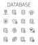 Database related vector icon set.