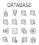 Database related vector icon set.
