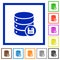 Database save flat framed icons