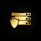 Database, server, shield gold icon