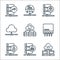 database and servers line icons. linear set. quality vector line set such as cloud computing, firewall, verified, switch, data,