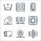 database and servers line icons. linear set. quality vector line set such as data, home network, personal, processor, database,