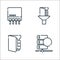 Database and servers line icons. linear set. quality vector line set such as database, file, filter