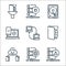 database and servers line icons. linear set. quality vector line set such as warning, data, file, file, local, accesibility, hard