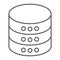 Database thin line icon, data and analytics