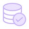 Database tick color line icon