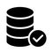 Database tick vector glyphs icon