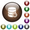 Database timed events color glass buttons
