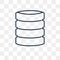 Database vector icon isolated on transparent background, linear