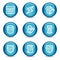 Database web icons, blue glossy sphere series