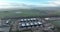 Datacenter building, construction in Midden Meer. The Netherlands aerial drone view.
