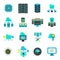 Datacenter Flat Icons Set