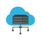 Datacenter icon design. Hosting concept. Flat style. Vector.