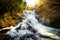 The Datanla waterfall with crystal clear water. Forest landscape