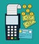 Dataphone invoice payment icon. Vector graphic