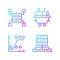 Dataset processing gradient linear vector icons set
