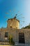 DATCA, MUGLA, TURKEY: The old Turkish windmill Datca Vineyard, now a cafe and wine tasting.