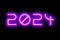 The date 2024 in glowing numbers on a black background