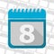 Date button, Calendar sign icon.8 day month symbol.