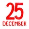 The date is December 25th written in red