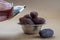 Date fruits in a silver traditional bowl