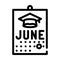 Date graduation calendar line icon vector illustration